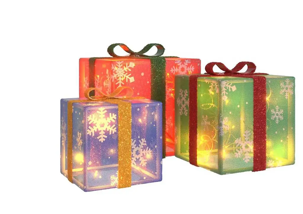 Geschenkboxen 3 Stk. 64 LEDs Warmweiss