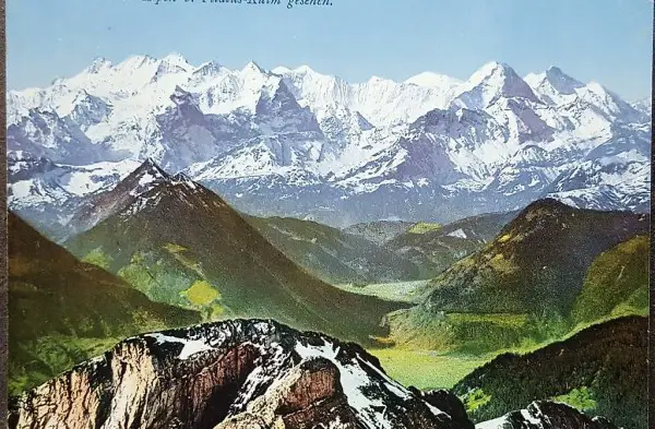 wunderschöne alte AK Die Berner Alpen 1921