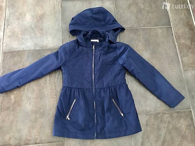 Mädchen Jacke Gr. 128 dunkelblau chic