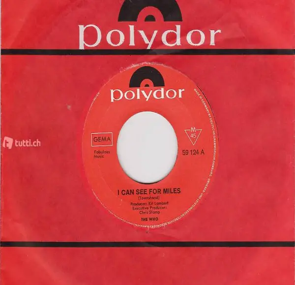 THE WHO - I Can See For Miles (rare Vinyl Single von 1968)