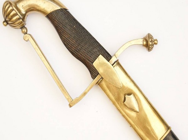  Antiker Säbel mit Lederscheide - Wohl Schweiz, kantonal