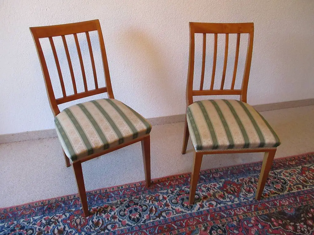 2x Biedermeier-Stuhl Kirschbaum-Holz Stilmöbel