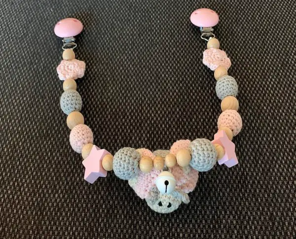 Kinderwagenkette Marienkäfer rosa