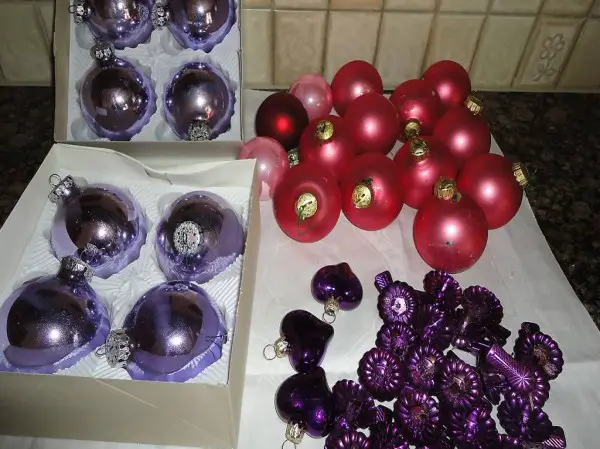  Weihnachtsbaumschmuck, in pink violett