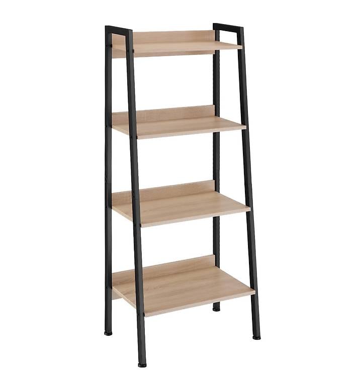 Leiterregal Industrial Holz hell, Eiche 57,5 x 34 x 138 cm