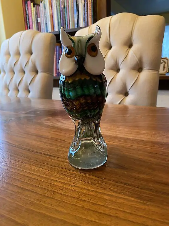 Vintage Eule italienische Glaskunst