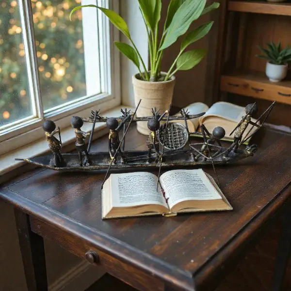 Skulptur Fischerboot aus Metall, Kunsthandwerk Deko