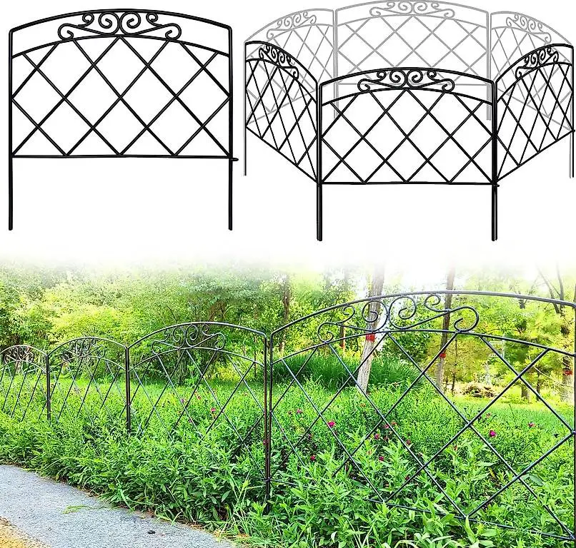 Thealyn Dekorativer Gartenzaun aus Metall, 61 cm breit x 61