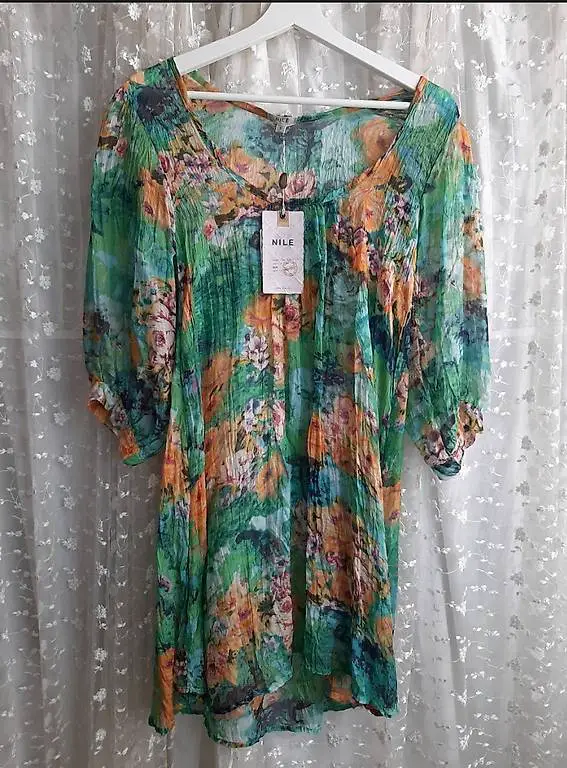 Nile Seiden Tunika Kleid NEU