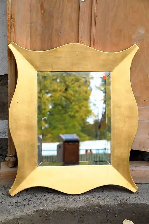 Spiegel goldfarben, rechteckig geschweift