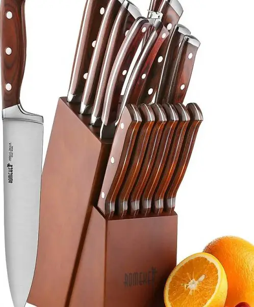  Messerblock Set Messer Küchenmesser Kochmesser Brotmesser