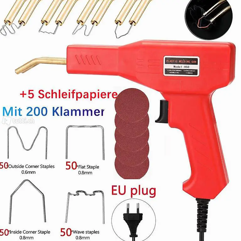  Kunststoff Reparatur Set Schweissgerät +200 Klammer