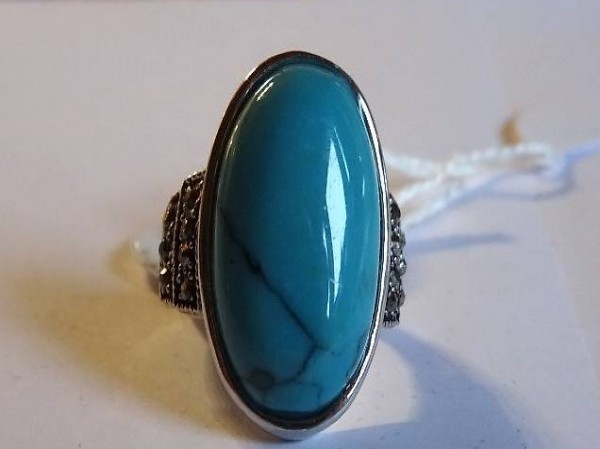  Ring mit Türkis Stein Gr. 17