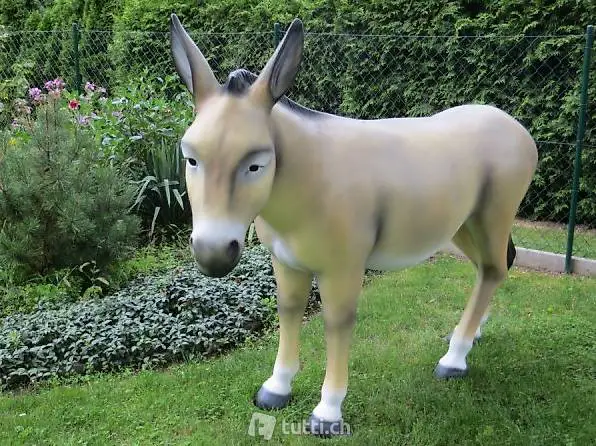  Lebensgrosser Esel Gartenfigur Gartendekoration