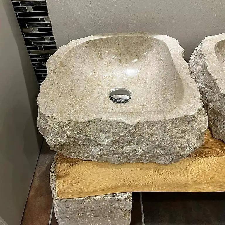 Spezielles Granit-Waschbecken Creme (3 verschiedene Formen)