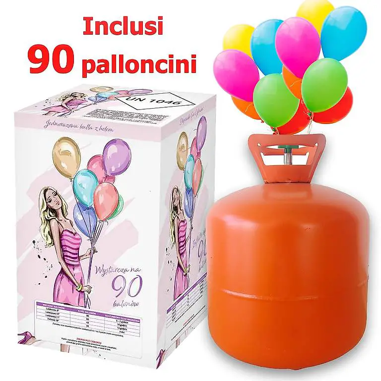 Bombola di elio per 90 palloncini (INCLUSI)