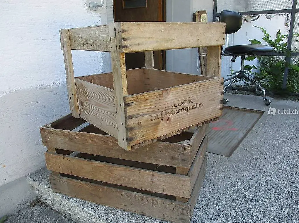 Hist. Holz-Harass VALSER St. Peters-Quelle Hurde Kiste