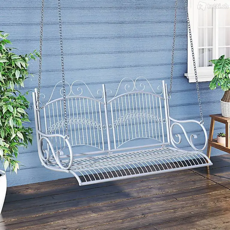  Hängebank Hollywoodschaukel Bank Gartenschaukel mit Ketten 2