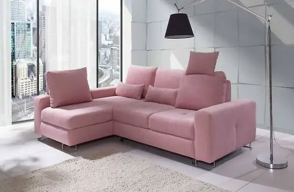  TEXTIL STOFF ECKSOFA WOHNLANDSCHAFT POLSTER MIT BETTFUNKTION