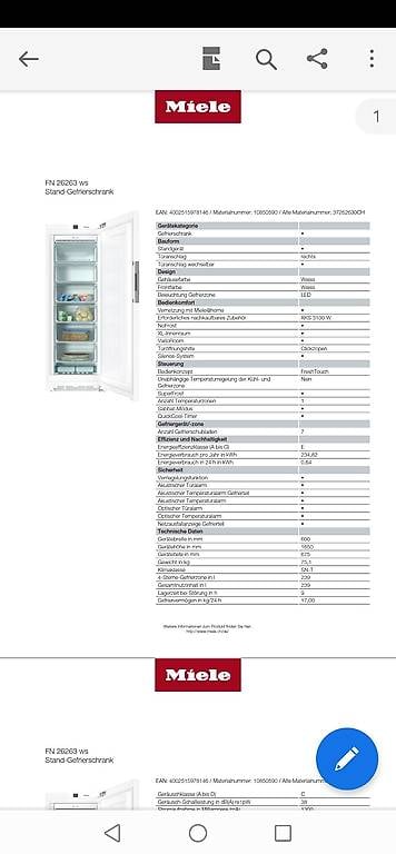 Miele Gefrierschrank wie neu FN28263 ws