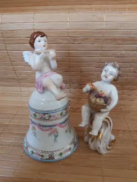 2 wunderschöne Porzellan Engel, Cherubin, u.a. Neundorf