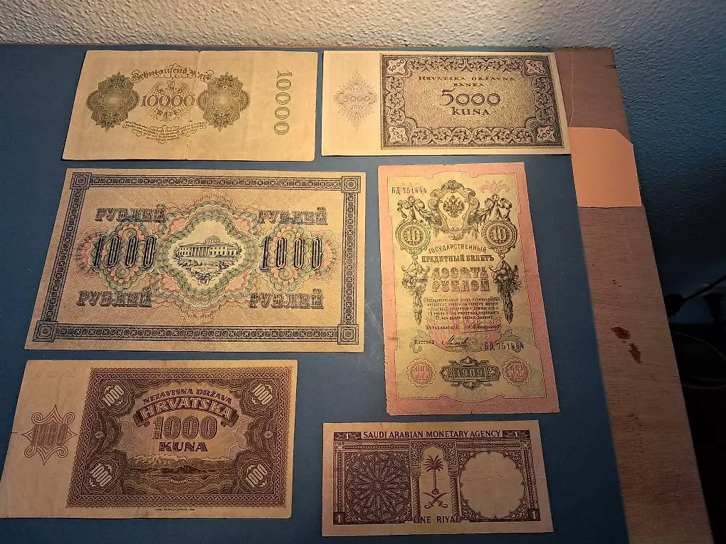 Pz 6 vecchie Banconote, di vari stati