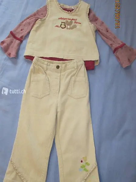 BABYGIRLS - CORDHOSE -WESTE- Gr.86-92 mit passendem Shirt