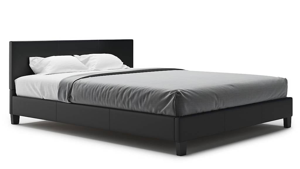 Lederbett DOZE 160 x 200 cm schwarz