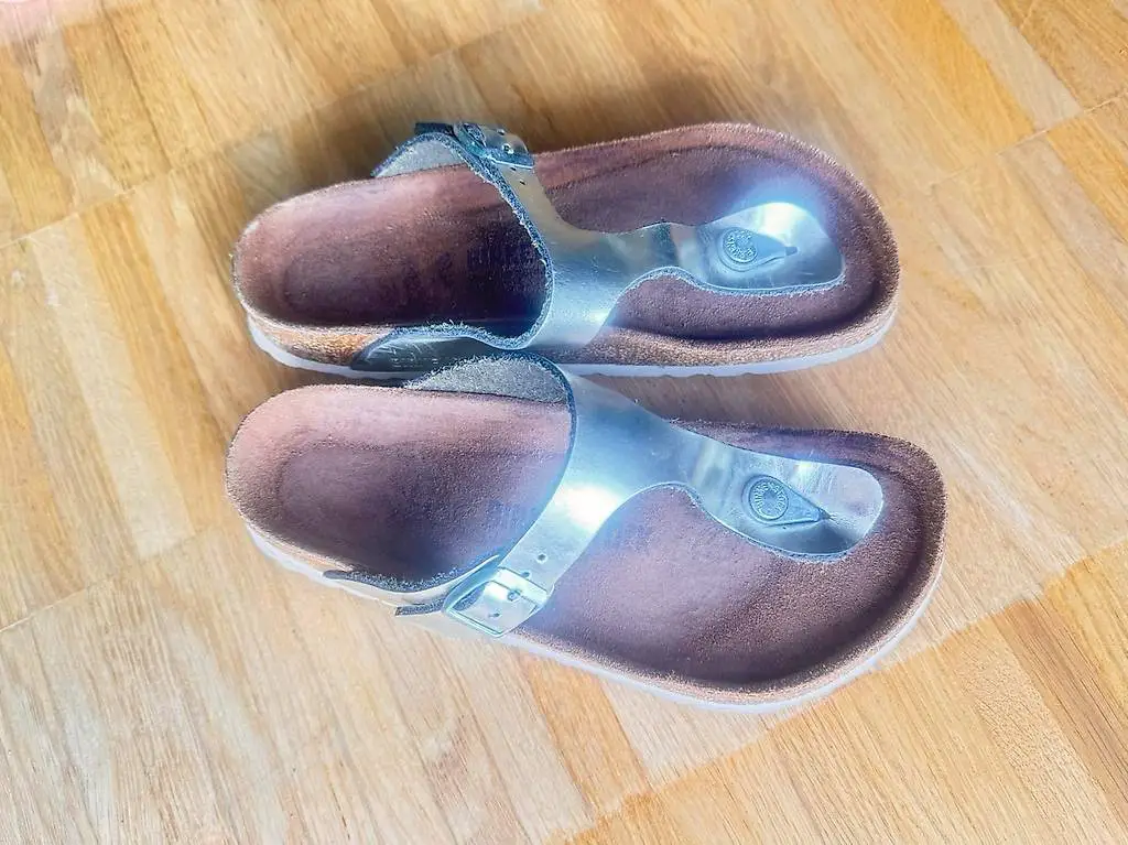 Birkenstock Silber Echtleder Schuhe gr.37