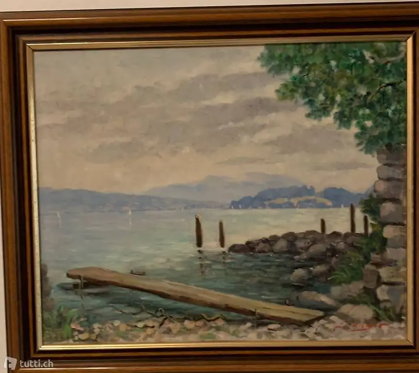 Quadro lago di Zurigo del 1950