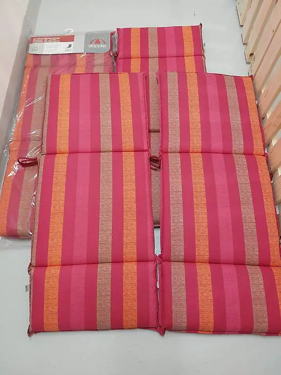 4 Stuhlkissen Gartenmöbelauflage für Hochlehner