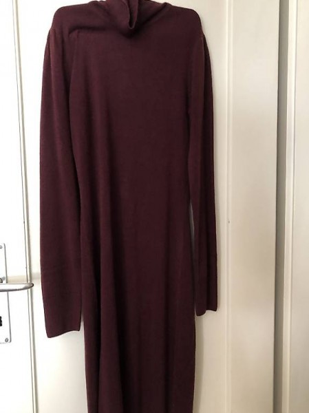 Winter Rollkragen Kleid Dunkelrote Fr26