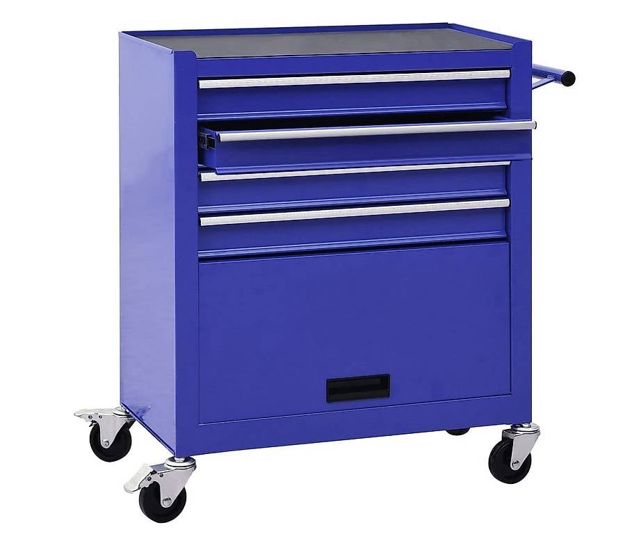 Werkzeugwagen mit 4 Schubladen Stahl Blau