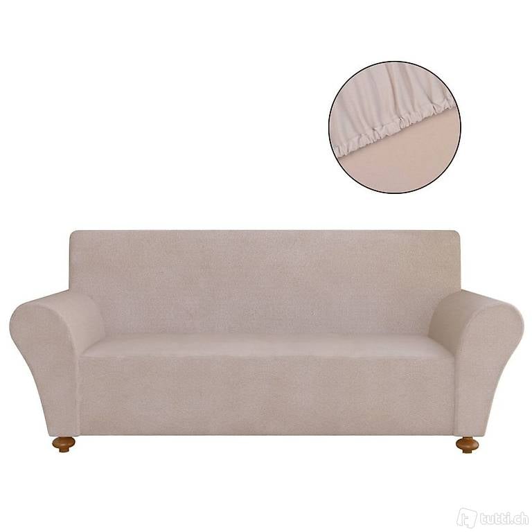  Sofahusse Sofabezug Stretchhusse Beige Polyester-Jersey 090