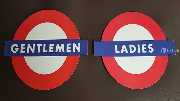 Ladies Gentlemen WC Schild enseigne toilette Neuf