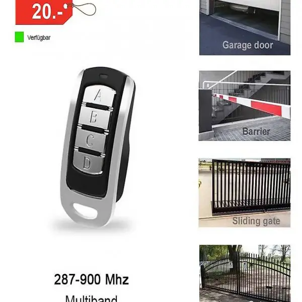 Duplicatore Telecomando Garage Garagentor Öffner Kopie
