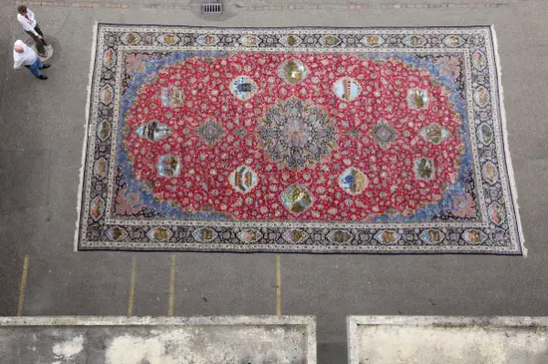 Isfahan-Bildteppich handgeknüpft; extrafein & Seide 66.78m2