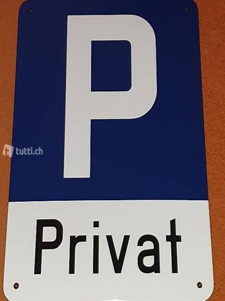  altes Email Schild / Tafel Parkplatz Privat P Privat
