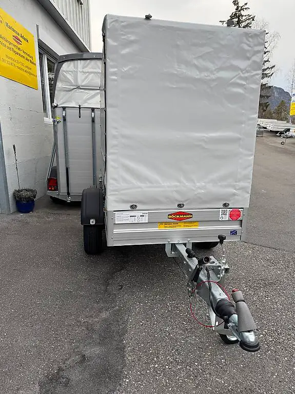 Böckmann Tieflader gebremst 1000 kgmit Hochplane Neufahrzeug