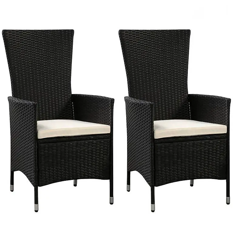 Rattanstühle LIMNOS 2er Set schwarz