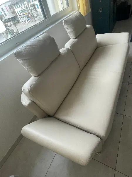 Beiges Einzelsofa Echtleder 3 Plätze neuwertig