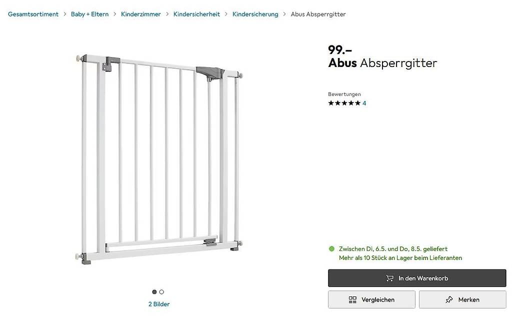 Absperrgitter für Kleinkind