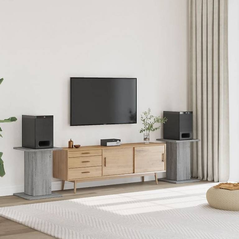 Lautsprecherständer 2 Stk. Grau Sonoma 30x30x60cm Holzw