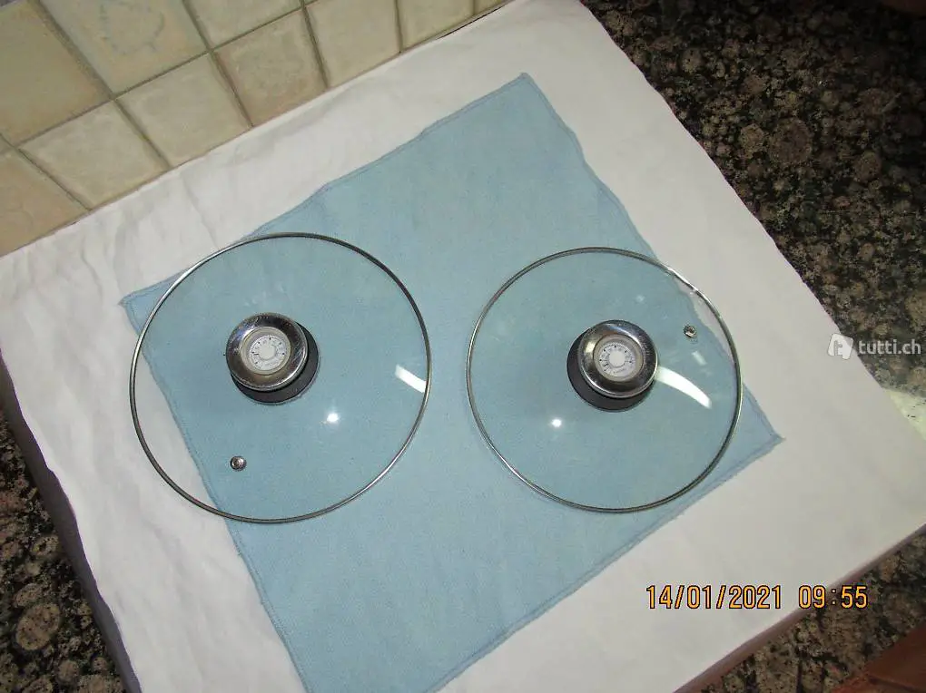 Pfannendeckel, Glasdeckel, mit Temperaturanzeige