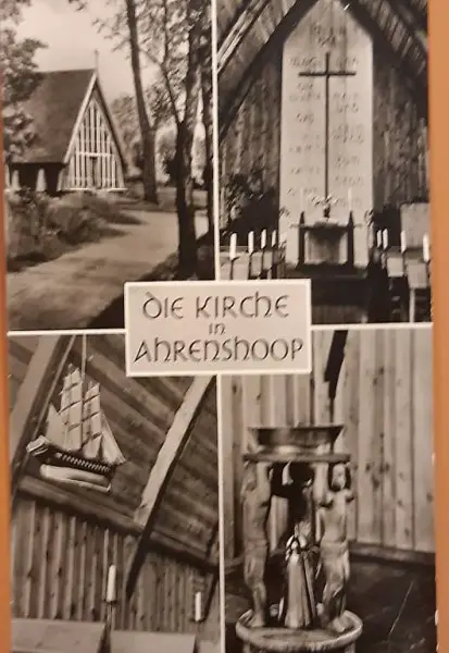 Postkarte der Kirche in Ahrenshoop DDR mit Briefmarkte