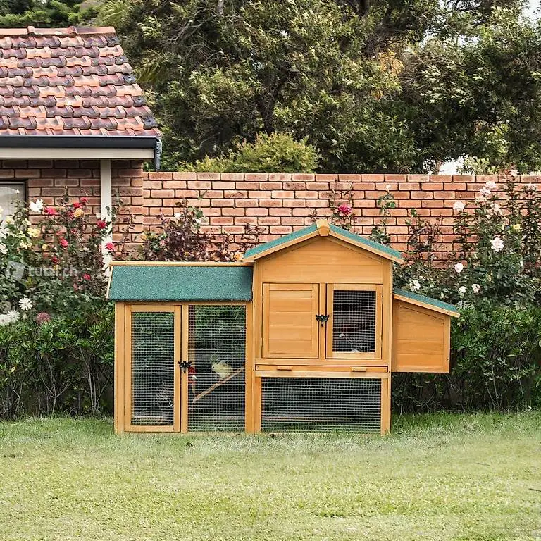  Hühnerstall Hühnerhaus mit Auslauf Geflügelstall mit Stange