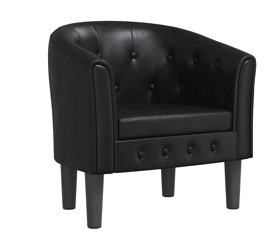 Clubsessel Schwarz Kunstleder