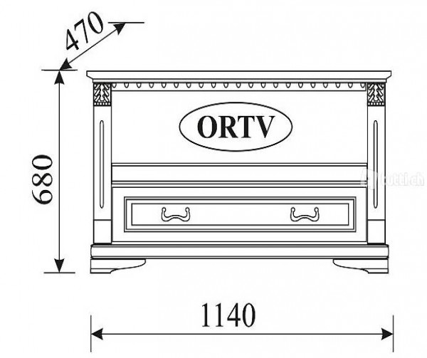  KLASSISCHER UNTERSCHANK RTV FERNSEHSCHRANK KOLONIAL STIL