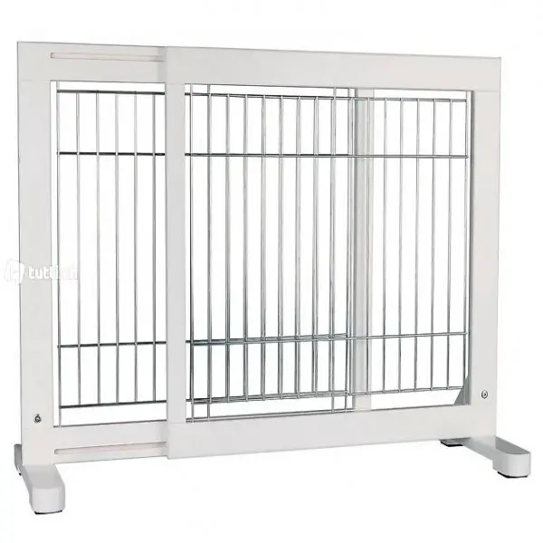  Hunde-Absperrgitter, 65-108 x 61 x 31 cm, weiss