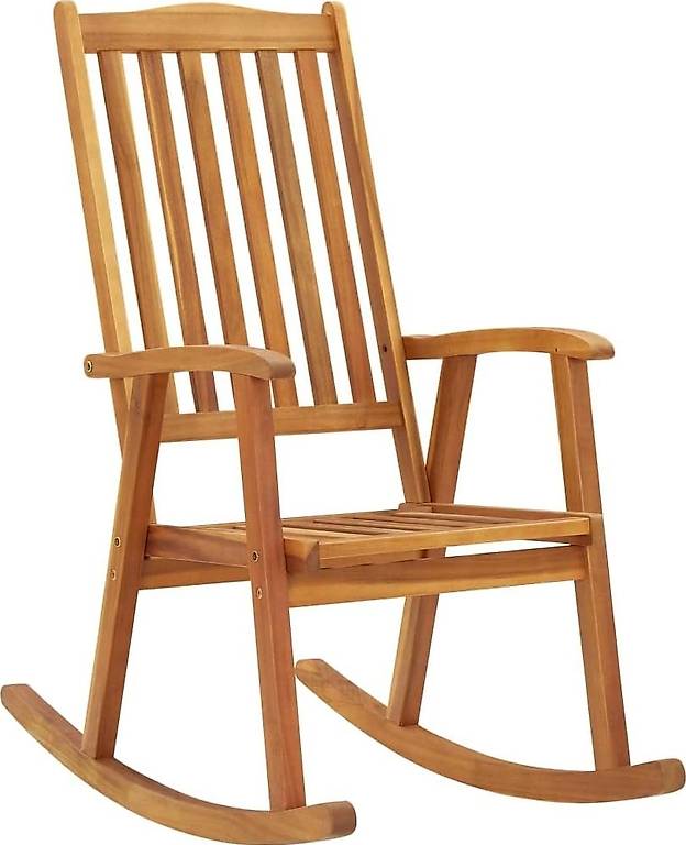 vidaXL Akazienholz Massiv Schaukelstuhl Schwingsessel Relaxs